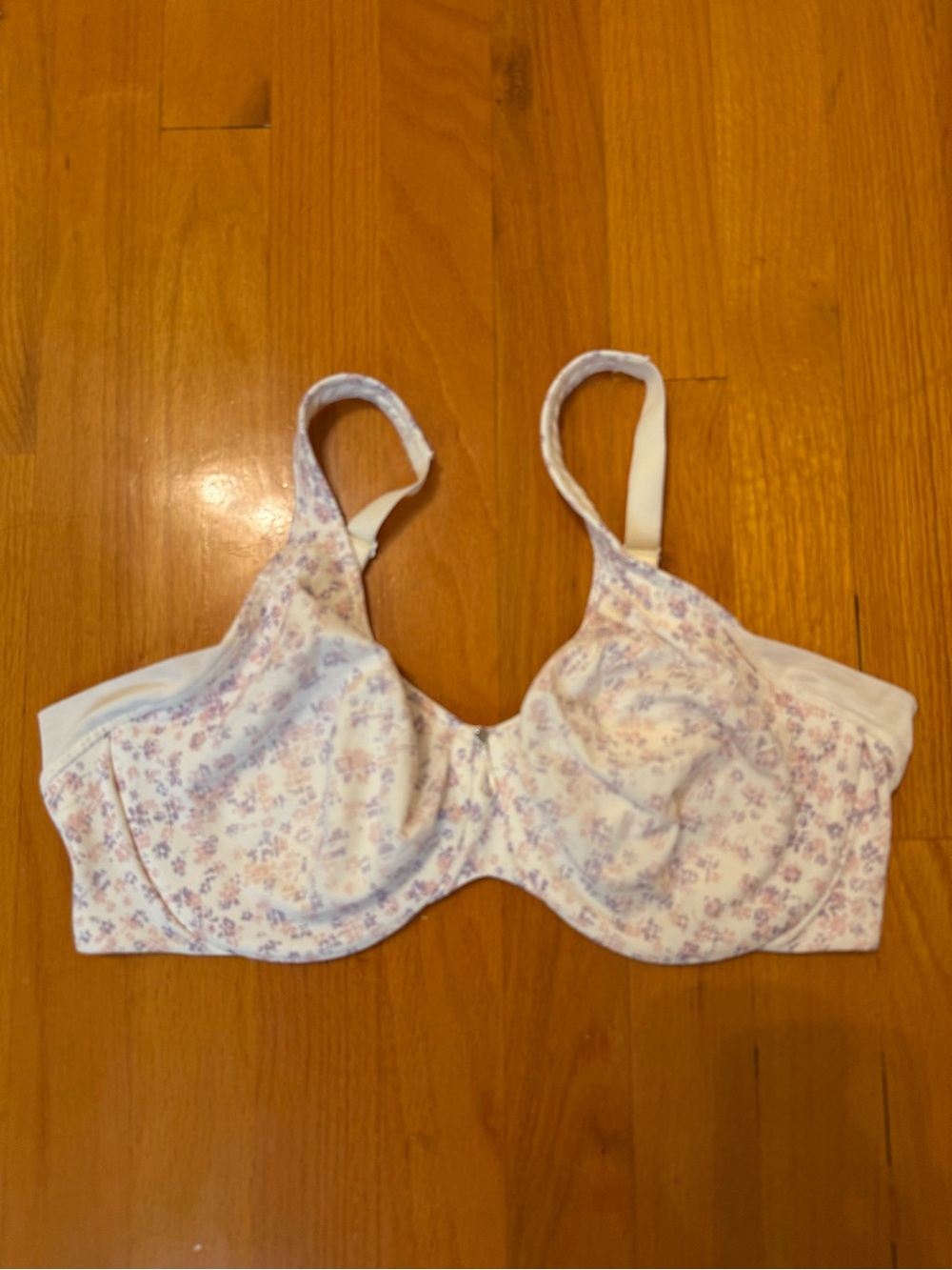 Bali White Bra with Lavender Floral Print